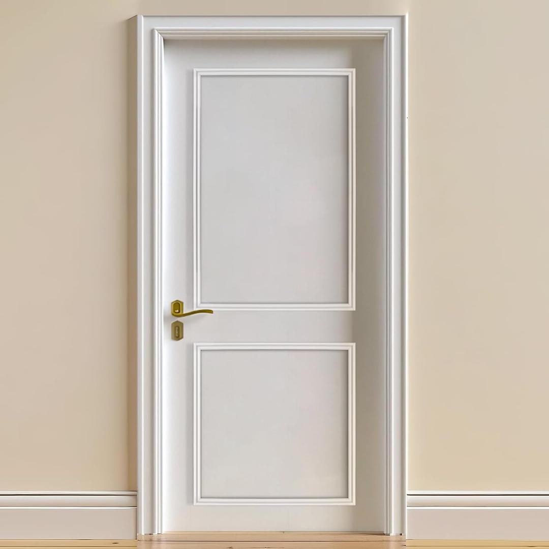 10 Pcs Door Moulding Kit Peel and Stick Door Moulding Panel Pre-Cut Door Panels Premade Wainscoting Panels for Mirror Window Frame Decor D01, 6pcs*24in, 4pcs*18in