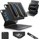 ESR [Upgraded] iPad Pro 13 Inch Case with Keyboard (M5/M4, 2025/2024), iPad Pro 13 Keyboard Case with Magnetic Stand, Portrait/Raised Modes for iPad Pro 13, Removable, Rebound 360 Series, Black