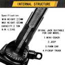 Car Jack 2 Ton (4,000 lb) Capacity Spiral Jack for Pickup Truck, Screw Jacks for Car Lift or Jack Stands, Tire Jack Fit for Ford F150 Truck Chevy Silverado Dodge Ram 1500 (Black), 8.46-19.09