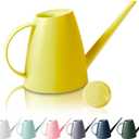Watering Can for Indoor Outdoor Plants, Modern Small Watering Cans with Removable Nozzle, Long Spout Watering Can for Indoor Bonsai Plants Garden Flowers 1/2 Gallon 1.8L 60OZ (Yellow)