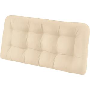 Tufted Bench Cushions for Outdoor Furniture, 48" x 18" Porch Swing Cushions Filled with Foam, Overstuffed Patio Cushions for Bench Loveseat with 2-3 Seats,Thick and Water Resistant, Beige