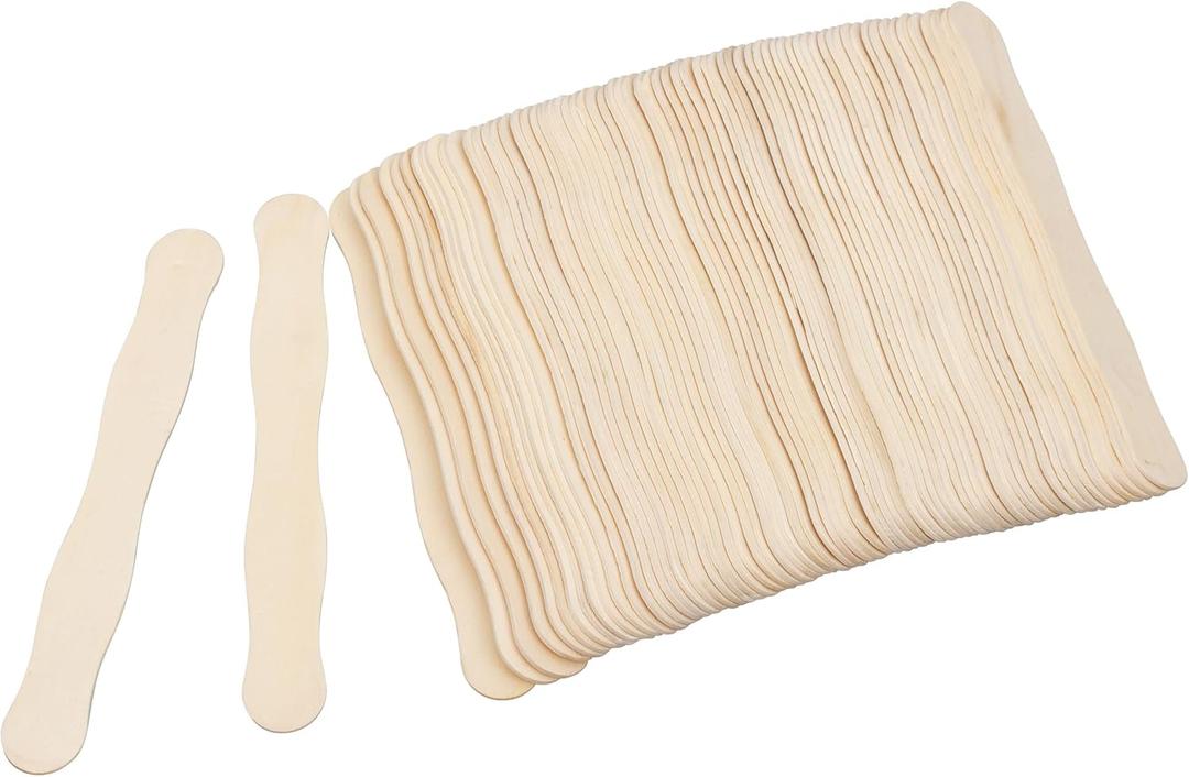 Amkoskr 8" Wooden Fan Handles 100 Pcs, Premium Craft Sticks Jumbo Popsicle Sticks for Wedding, DIY Projects, Painting Mixing