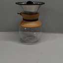 Bodum 34oz Pour Over Coffee Maker, HighHeat Borosilicate Glass with Reusable Stainless Steel Filter and Cork Grip  Made in Portugal