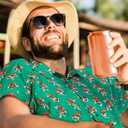 LRD Men's Novelty Casual Button Down Shirt Short Sleeve Hawaiian Dress Shirts (L)
