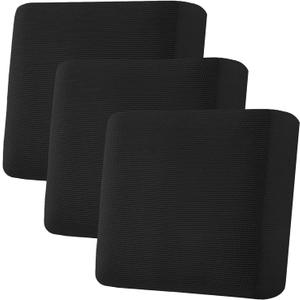 H.VERSAILTEX Super Stretch Individual Seat Sofa Covers Couch Slipcover Sets Thick Jacquard Textured Twill Fabric (3 Piece XL Cushion Covers, Black)