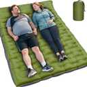 Double Sleeping Pad, Extra Thick 6 Inch Sleeping Pad for Camping 2 Person with Built-in Pillow & Foot Pump Ultralight Compact Inflatable Camping Mat for Backpacking Hiking Travel Tent Camp Gear Gifts (Green Grey-double)