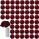 AVIVIHO 65Pcs Fake Flowers Burgundy Hydrangea Artificial Flowers Bulk (Not Squished, No Steaming Need) Silk Flowers with Stems for Wedding Decor,Home,Baby Shower,Table Centerpieces Decoration (Medium)