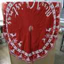 Merry Christmas Tree Skirt, Red and White