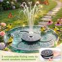 AISITIN 3.7W Solar Bird Bath Fountain Upgraded 6.3" Solar Glass Panel, Solar Powered Fountain Pump with Integrated Bracket & Storage for Bird Bath, Pond, Garden, Aquarium and Outdoor