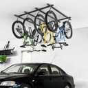 WALMANN Garage Ceiling Bike Rack, Adjustable Overhead Bicycle Storage System Stores 4 Bikes Horizontally or 8 Bikes Vertically, Ceiling-Mount Bike Hanger for Road & Mountain Bikes