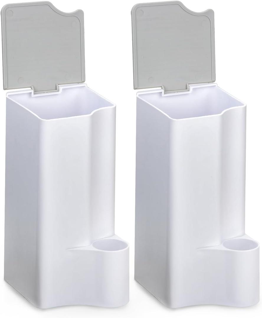 2 Pack Holder for Clorox Toilet Wand, Compatible with Clorox Toilet Wand Holder only, White & Gray
