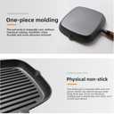 Nonstick Cast Iron Grill Pan with Double Spouts, 8.7-inch Durable Skillet for Stove Tops, Ideal for Indoor & Outdoor Cooking (8.7inch / 22cm)
