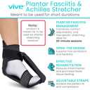 Vive Plantar Fasciitis Stretcher - Foot & Calf Stretcher for Men & Women, Achilles Tendonitis Brace Sling for Pain Relief - Dorsiflexion Therapy, Adjustable - Lightweight Arch & Heel Support (Medium)