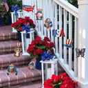 4th of July Decorations Home Party Hanging Door Decor Wooden Outdoor Type Design Sign Door Hanger for Outdoor Farmhouse Porch Front Door, Red White and Blue Decorations 24pcs