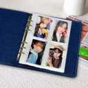 WAYUTO A5 Kpop Photocard Binder Y2K Aesthetic Blue photocard holder 20Pcs 4-Pocket Detachable Inner Pages Plush Puppy Photo Card Binder for 3-Inch Photocard with 2Pcs Colorful Heart Shaped Stickers