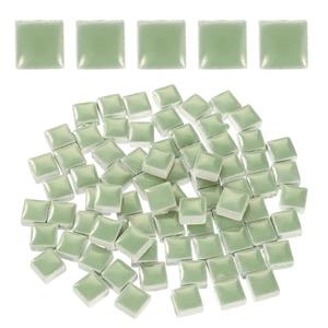 uxcell 100g Square Mosaic Tiles, Colorful Ceramic Mosaic Tiles for Crafts Bulk Mosaic Supplies for Home Decoration Art Crafts DIY Projects, 0.4 x 0.4Inch, Light Green