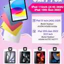 Cantis Case for iPad 11-inch (A16) 2025/ iPad 10th Generation 2022 (10.9 inch) with Screen Protector, 11th Case with 360 Degree Rotating Stand/Shoulder Strap/Pencil Holder, Light Purple+Pink
