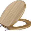 Comfort Seats C3B2R220BN Toilet Seat, Round, Rattan Bamboo
