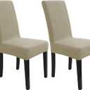 Chair Covers for Dining Chairs,Kitchen Chairs Cover Set of 2,Khaki | Stretch Material,Washable,Removable,Chair Covers for Dining Chairs,Protection Against