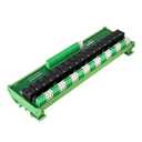 Relay Board, 16 Channel 1 SPDT DIN Rail Mount 24V DC/AC Relay, Interface Board