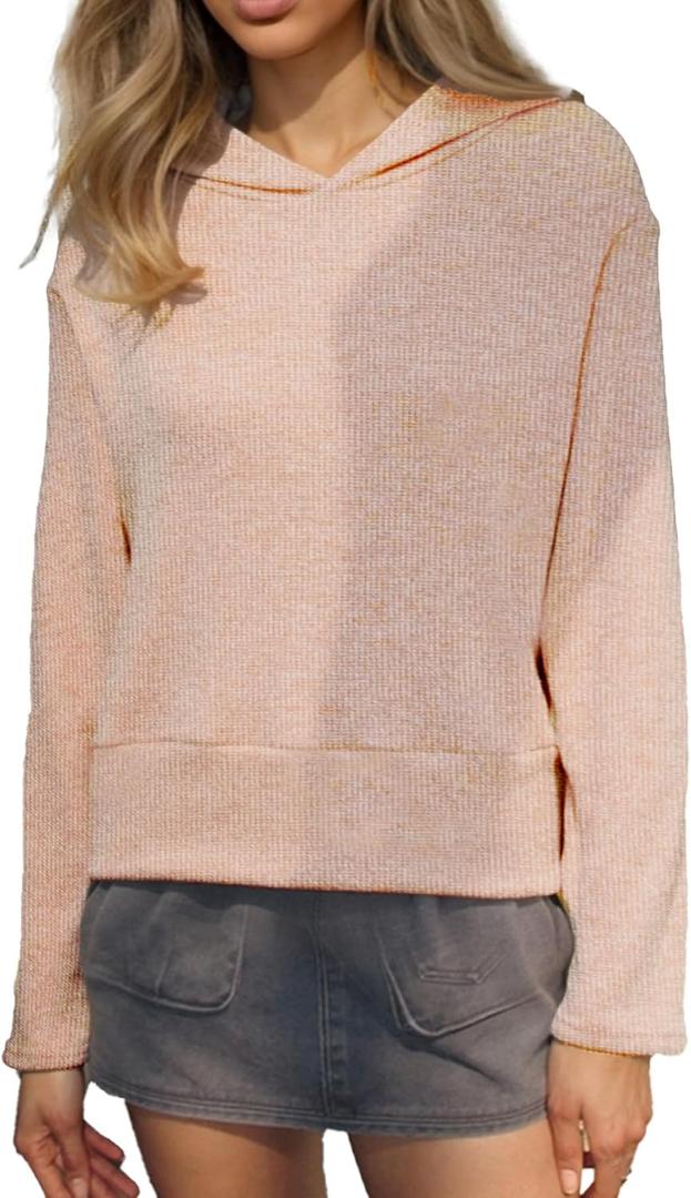 Women Hoodies Sweatshirts Casual Loose Pullover Tops Long Sleeve Fall Shirts Fashion Clothes OneSize (Yellow)