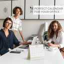 2 x Aesthetic Desk Calendar 2025-2026 - Runs from January 2025 until June 2026 - Beautiful Small Flip Desktop Calendar for Easy Organizing (Beige)