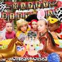 2 x Birthday Party Decorations - Western Cowboy Birthday Party Decorations 53Pcs, Included Western Theme Banner Cake Toppers 12'' Latex Balloon Swirls Decor Horse Foil Balloon for Wild West Party