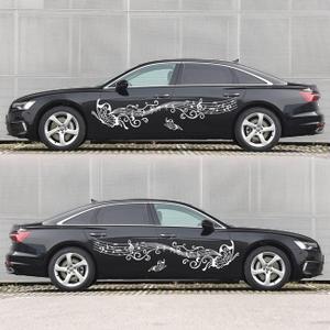 Car Body Decals and Hood Sticker, Butterfly and Music Note Stickers for Cars SUVs Vans and Trucks, Pack of 3 (White)