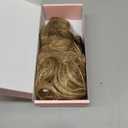 Flufymooz Ponytail Extension, 14 Inch Short Drawstring Ponytail Hair Extension for Women, Soft Synthetic Pony Tails Hairpiece for Women Medium Blonde with Highlights