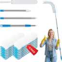 Kefanta Duster Heavy Duty Dusting Kit,5.5 ft Long Extendable Handle with 12 Disposable Microfiber Duster Refills for Home Cleaning, Ceiling,Fan, Blind,Window |Traps 5X More Dust Than Feather Dusters