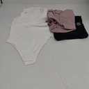 OQQ Women's 3 Piece Bodysuits Sexy Ribbed Strappy Square Neck Sleeveless Tummy Control Tank Tops Bodysuits (Medium, Black,Hide Pink,White)
