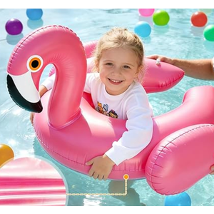  Pool Floats for Kids-Flamingo Swim Floats Tubes Kids Pool Floaties, Inflatable Swimming Split Ring Ride On for Age 3-8 Years Girls Boys Summer Party Beach Pool Essentials Water Toys