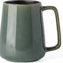 Ceramic Coffee mugs, 24 oz, Extra Large Mugs, Big Tea Cups, Pottery and Large Handle, Hand-painted Mugs, Wide Bottom Coffee Mug for Office and Home, Microwave and Dishwasher Safe. (Green)