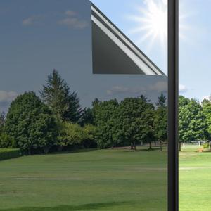 Haton Window Privacy Film One Way Window Tint for Home, Sun UV Blocking Heat Control Reflective Mirror Tinting Film See Out Not in Office Door Coverings, Black 29.5" x 78.7"