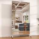 Hasipu 71" x 36" Full Length Floor Mirror on Wheels, White