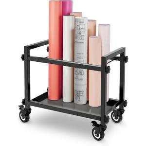 Blueprint Storage Rack Blueprint Holder Metal Blueprint Storage Cart – Neatly Organize Your Blueprints, Art Supplies, Tools in 12 Slots, Perfect for Home Office, Schools, and Architect