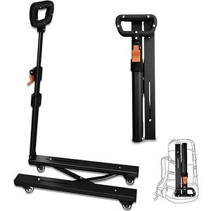 Folding Hand Truck, Portable Mobile Trolley with 4 Wheels, 500 LBS Load-Bearing, Compact and Lightweight for Luggage, Camping,Travel, Moving, Shopping, Easy to Store, Black