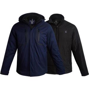 Spyder Mens Ski Jacket - 3-in-1 System Snow Waterproof Winter Jackets for Men - Mens Snowboard Jacket with Detachable Hood (Medium, True Navy)