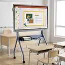 Smart Board Stand for Interactive Whiteboard 55"-86", Mobile Stand with 4 Lockable Wheels, Whiteboard Portable Cart for the Modern Office School Classroom Home, Stable, Easy to Install and Move