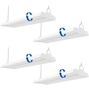 JTT LED Linear Shop Lights 200/150/100W,30000LM 360 Adjustable Led High Bay Lights 4/5000K Daylight 120-277V, Led Garage Light for Shop Workshop Store Commercial Supermarket Warehouse Basement,4-Pack