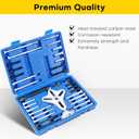 Harmonic Balancer Puller Set | 46PCS Power Steering Pulley Puller Installer Tool Set, Steering Wheel Pulling Set, Flywheel Remover, Crankshaft Pulley Removal (Blue)