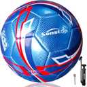 Senston Soccer Ball Size 3 & Size 4 & Size 5 for Kids and Adult Official Match Training Soccer Ball with Pump (Blue)