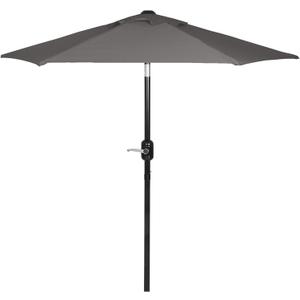 6 Ft Outdoor Patio Umbrella, Easy Open/Close Crank and Push Button Tilt Adjustment - Gray Market Umbrellas