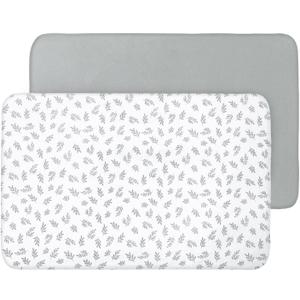 Biloban Mini Crib Sheets Fitted, 2 Pack Mini Crib Sheet Fits for Mini Crib Mattress, Neutral Mini Crib Sheets for Baby Boys and Girl, Grey, 38X 24
