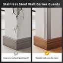 1 x 1 x 48 Inch 304 Stainless Steel Wall Corner Guard, 10-Pack, Heavy Duty Rounded Corner Protector, Smooth Folded Edge for Wall Protection, Rust Resistant Metal Edge Guard