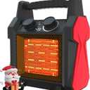 AgiiMan Outdoor Heater for Patio, 1500W Portable Electric Heater with Tip-Over & Overheat Protection, Space Heaters with 3 Heating Modes and Quiet Fan for Garage, Greenhouse, Indoor Outdoor Safe Use (Cinnabar)