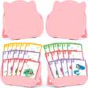 4 PCS Card Holders for Playing Cards, Playing Card Holder for Kids Adults Arthritis Little Hands,3 Layers Stand Foldable Card Holder for Card Games Parties Travel Family Game Night (Pink)