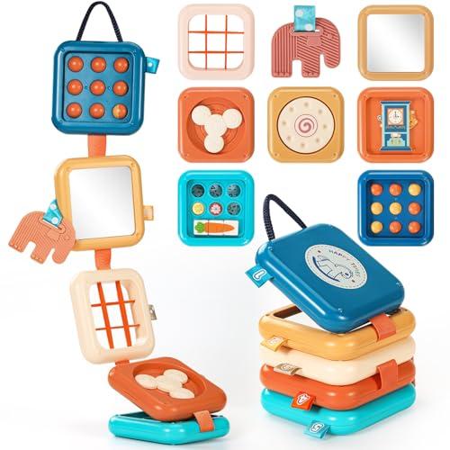 Dilovely Busy Board for 1 Year Old, Travel Toys for Toddlers 1-3, Montessori Busy Board - Car Airplane Essentials, Sensory Activity Cube Birthday Gifts for Baby Infant Boy Girl