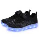 AoSiFu Kids Light Up Shoes Toddler Girls Boys Breathable Led Flashing Sneakers USB Charge black26