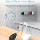 Rechargeable Milk Frother Handheld, Travel Portable Frother Wand for Coffee, USB C Electric Whisk with Stand & Case, Waterproof Hand Drink Mixer for Lattes, Cappuccino, Matcha, Egg (Black)